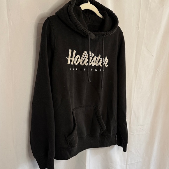 Hollister Men's Classic Logo Pocket Hoodie Sweatshirt - Black - Large - Picture 2 of 7